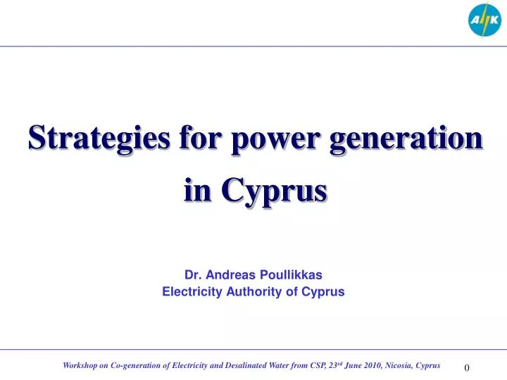 strategies for power generation in cyprus