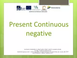 Present Continuous negative