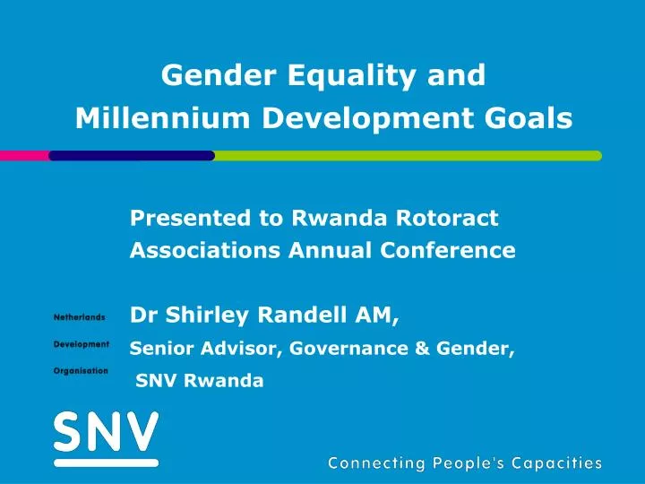 gender equality and millennium development goals