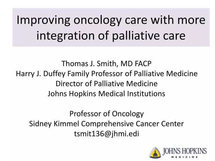 improving oncology care with more integration of palliative care