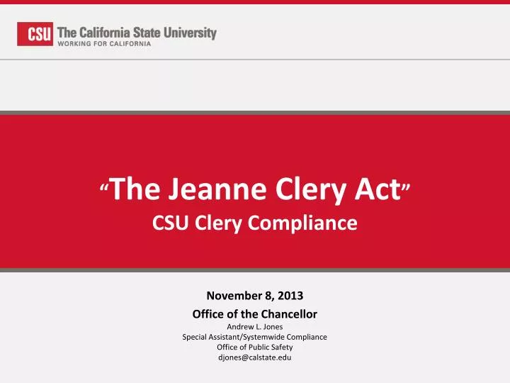 the jeanne clery act csu clery compliance