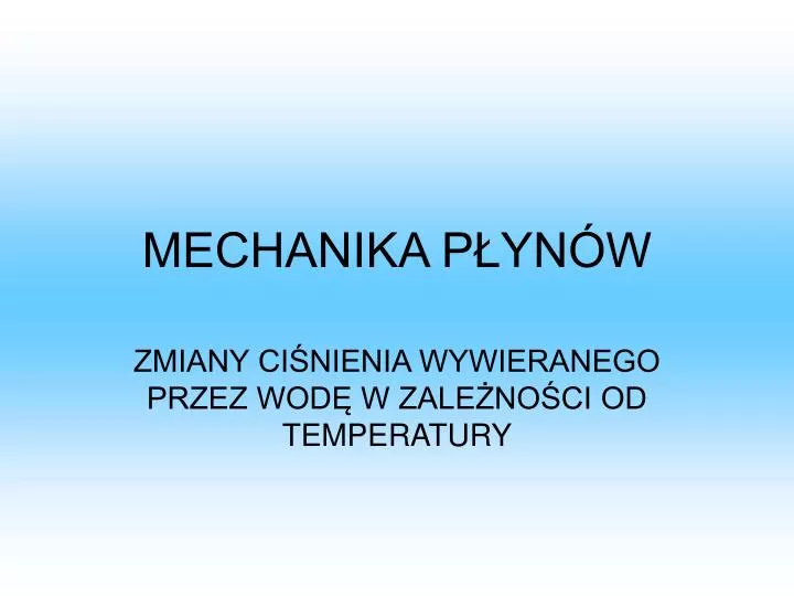 mechanika p yn w