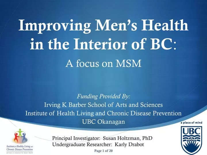 improving men s health in the interior of bc