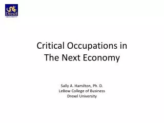 Critical Occupations in The Next Economy