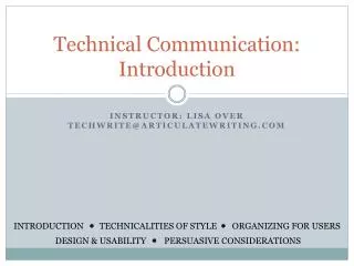 Technical Communication: Introduction