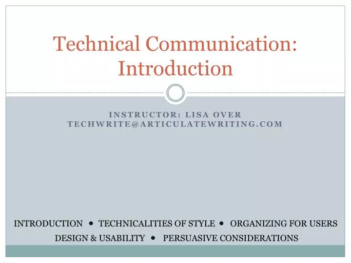 technical communication introduction