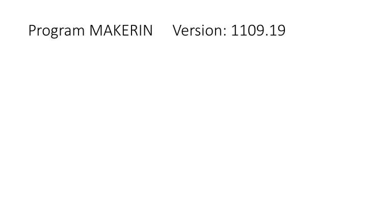 program makerin version 1109 19