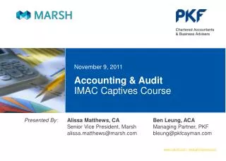 Accounting &amp; Audit IMAC Captives Course