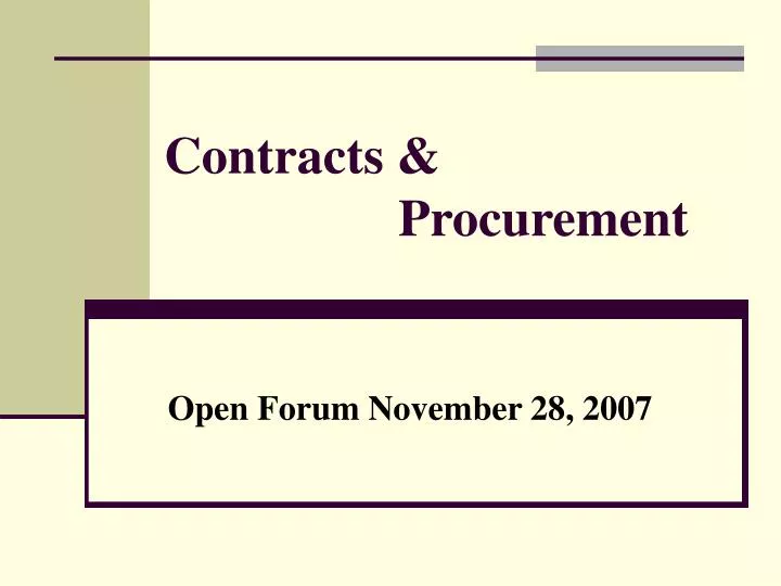contracts procurement