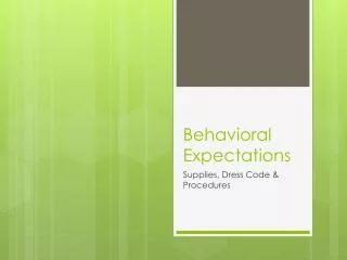 Behavioral Expectations