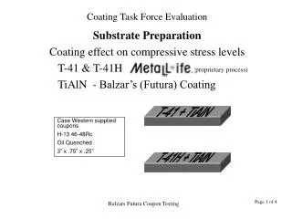 Substrate Preparation Coating effect on compressive stress levels