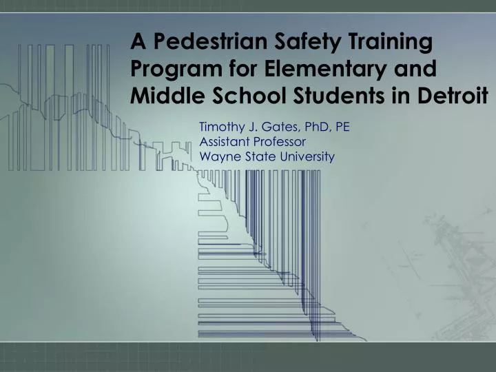 a pedestrian safety training program for elementary and middle school students in detroit