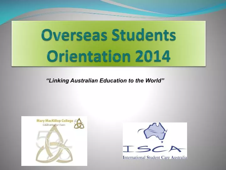 overseas students orientation 2014