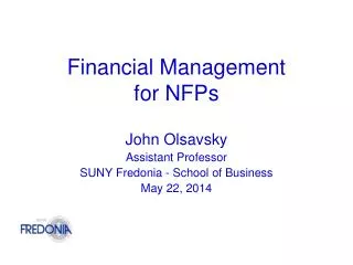 Financial Management for NFPs