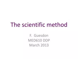 The scientific method