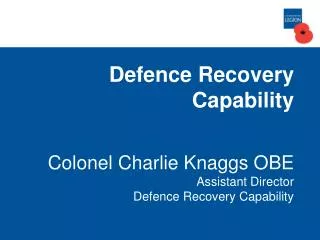 Defence Recovery Capability Pipeline Overview as at 23 Apr 12