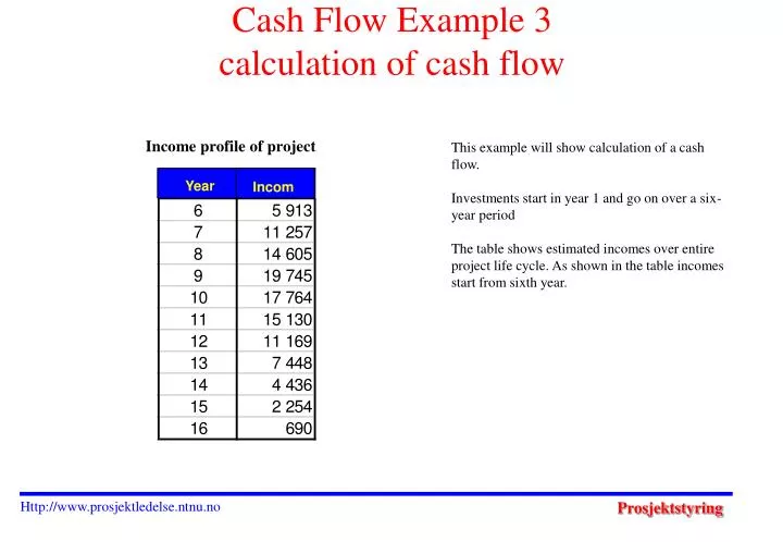 cash flow example 3 calculation of cash flow