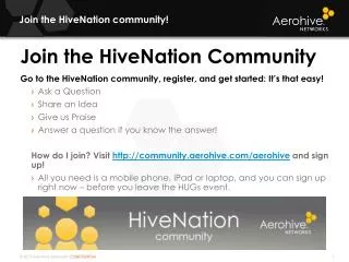 Join the HiveNation community!