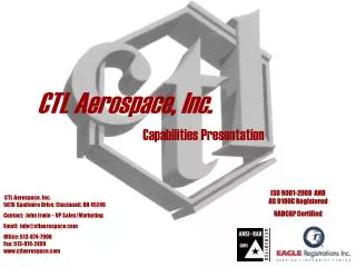 CTL Aerospace, Inc. 5616 Spellmire Drive, Cincinnati, OH 45246