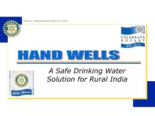 A Safe Drinking Water Solution for Rural India