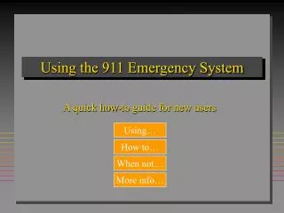Using the 911 Emergency System
