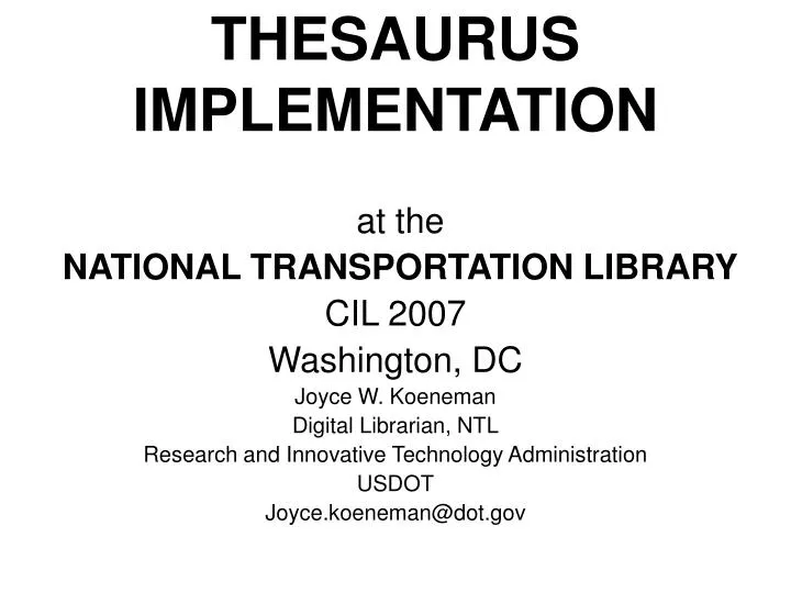 thesaurus implementation