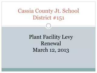 Cassia County Jt. School District #151