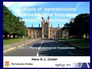 Analysis of nanostructural layers using low frequency impedance spectroscopy