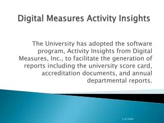 Digital Measures Activity Insights