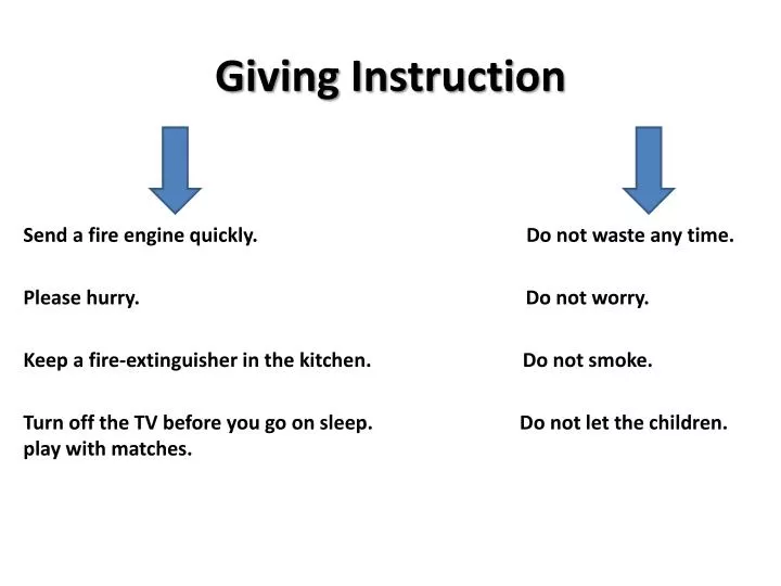 giving instruction
