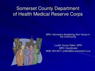 Somerset County Department of Health Medical Reserve Corps