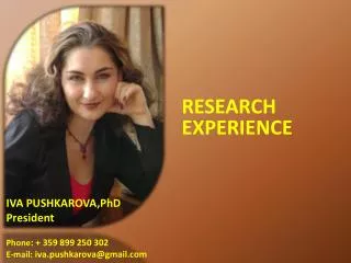 RESEARCH EXPERIENCE