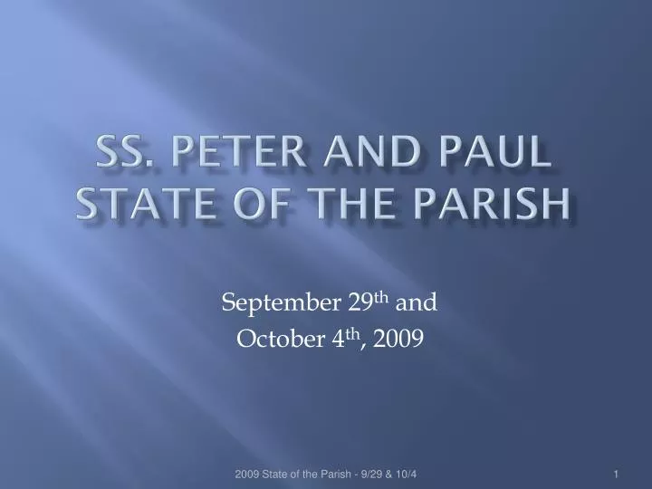ss peter and paul state of the parish