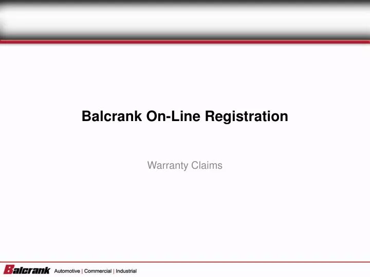 balcrank on line registration
