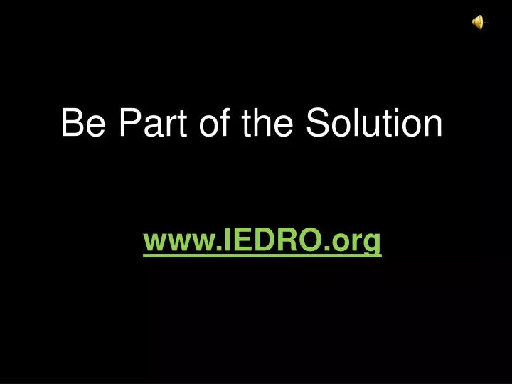be part of the solution