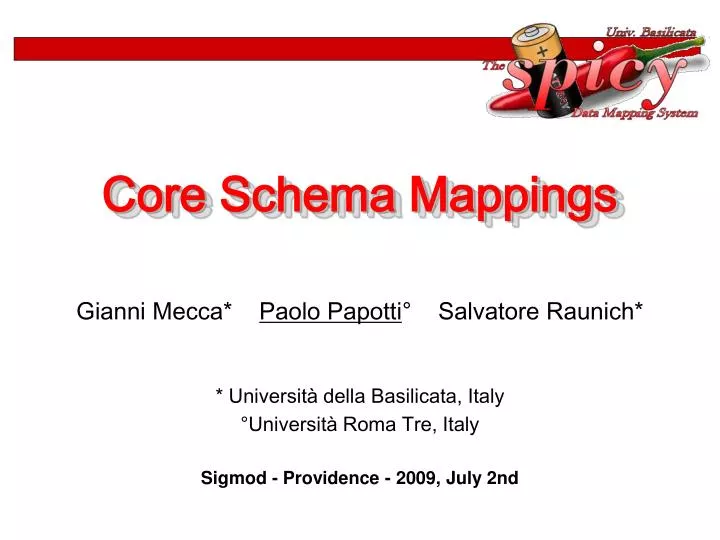 core schema mappings