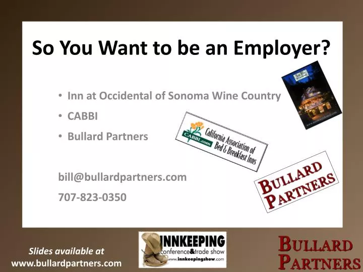 so you want to be an employer