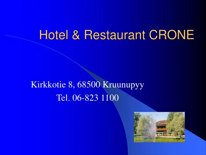 hotel restaurant crone