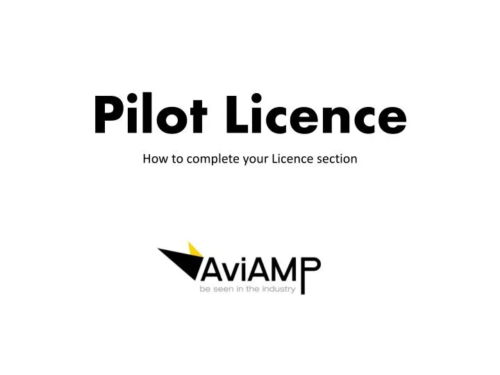 pilot licence how to complete your licence section