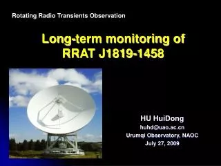 Long-term monitoring of RRAT J1819-1458