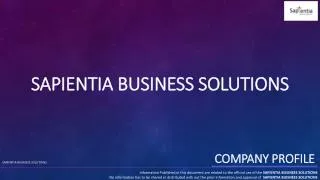 SAPIENTIA BUSINESS SOLUTIONS