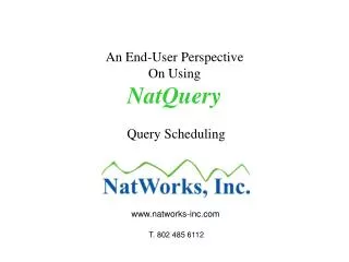 An End-User Perspective On Using NatQuery Query Scheduling