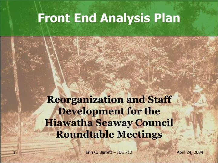 front end analysis plan