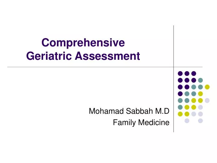comprehensive geriatric assessment
