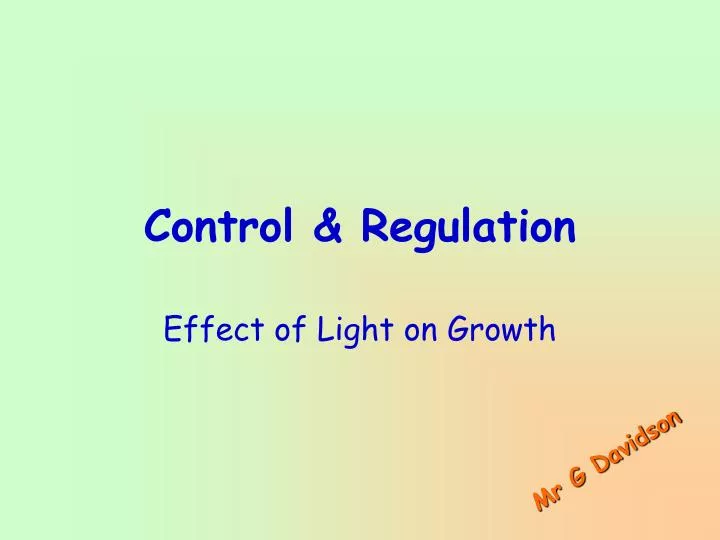 control regulation