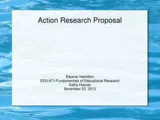 Action Research Proposal