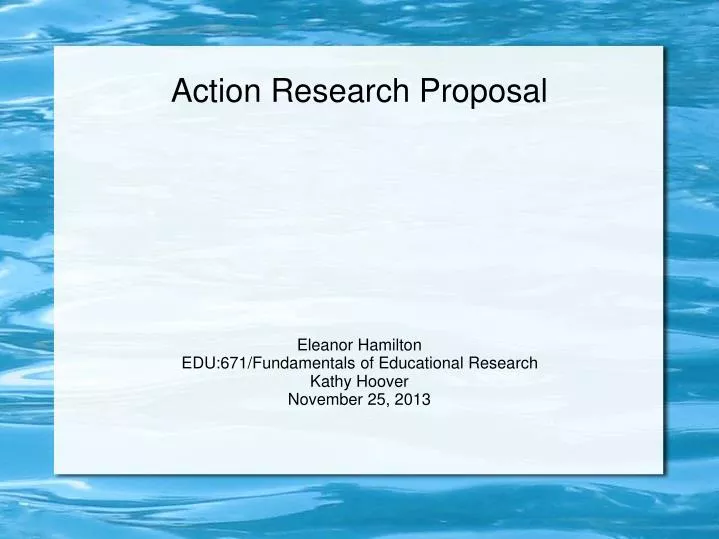 eleanor hamilton edu 671 fundamentals of educational research kathy hoover november 25 2013