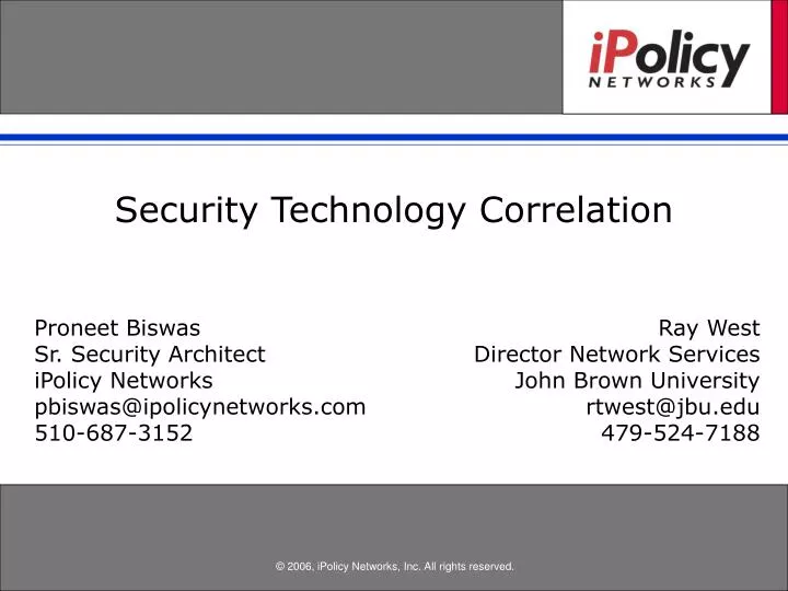 security technology correlation