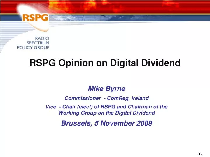 rspg opinion on digital dividend
