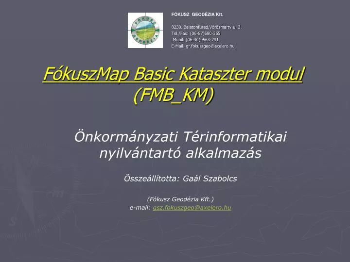 f kuszmap basic kataszter modul fmb km